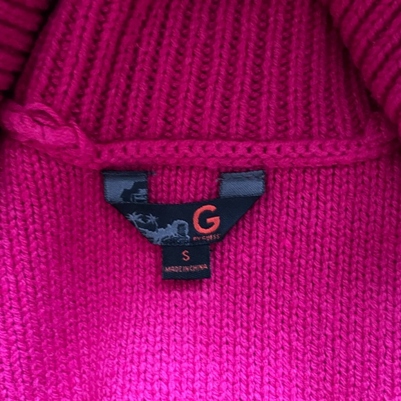 Size Small G by GUESS Pink asymmetrical cowl neck sweater - Picture 5 of 6